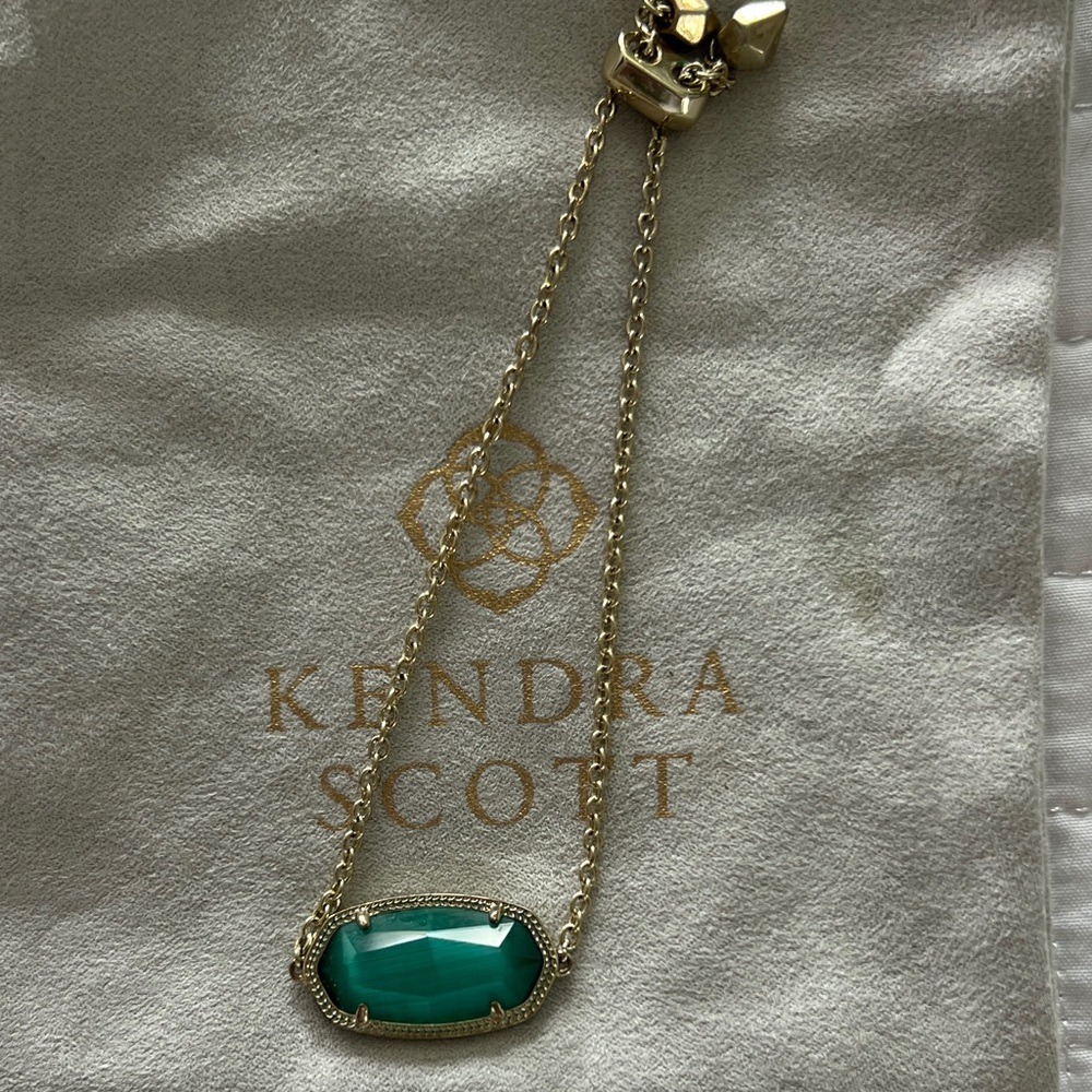 Kendra Scott Gold Bracelet with green stone